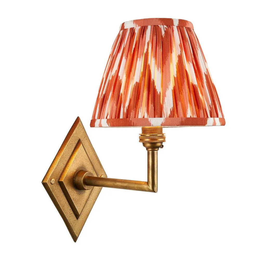 Netlighting Diamond Angle & Zigzag 16cm Wall Lamp Antique Brass Apricot Orange in Gold