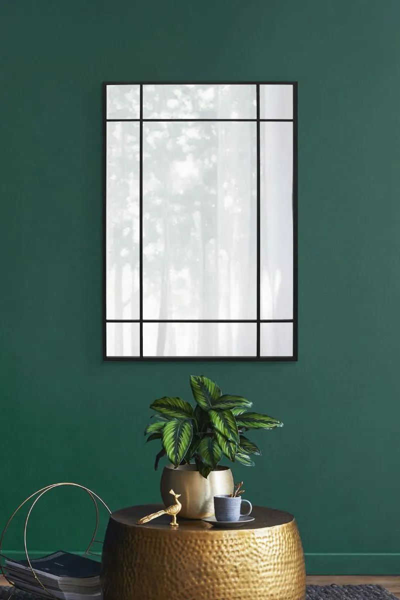 MirrorOutlet Black Modern Contemporary Wall Mirror 39" X 27" (100CM X 70CM)