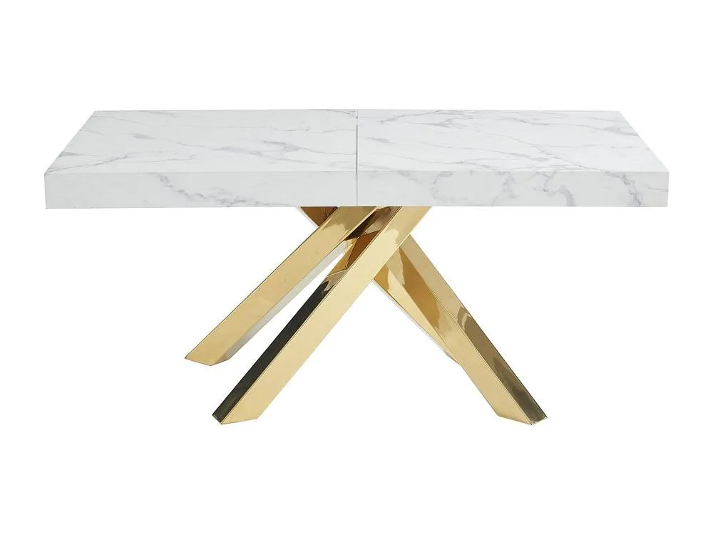 Vente-unique 6 - 10 Seater Extendable Dining Table In MDF & Metal - White and 2