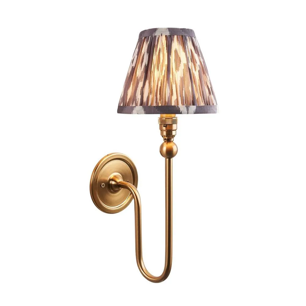 Netlighting Santiago Wall Light Grey Fabric Ikat Shade 16cm B22