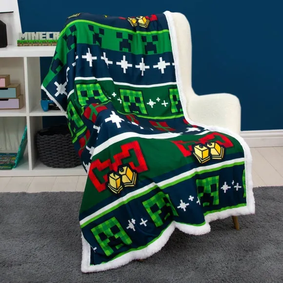 Minecraft Bells Sherpa Fleece Blanket 100cm x 150cm