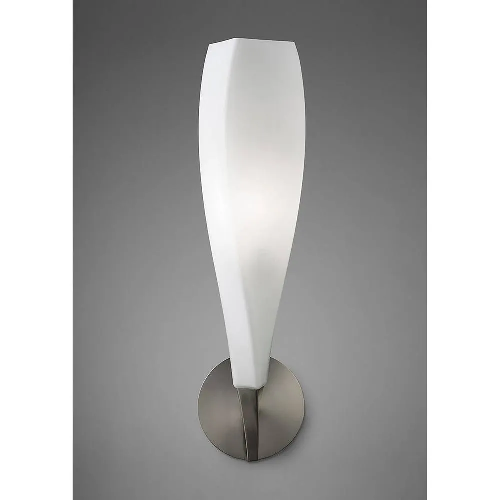 Netlighting Neo Wall Lamp Switched 1 Light E27 Satin NickelFrosted White Glass in Grey 2