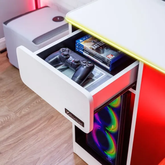 X Rocker Carbon Tek Gaming Desk with Wireless Charging and Neo Fibre LED 3