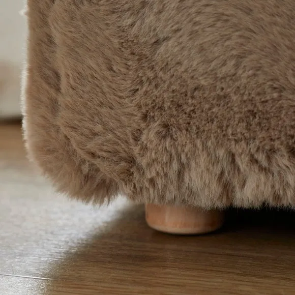 Elysia End of Bed Ottoman, Faux Fur 5