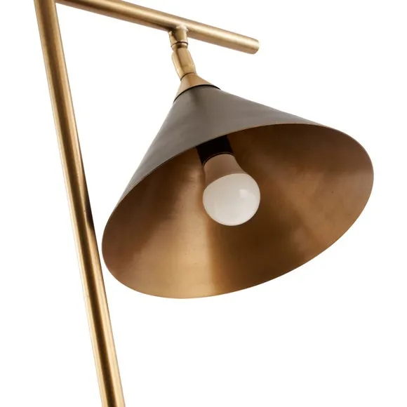 Zeta Matt Black and Antique Brass Table Lamp 5
