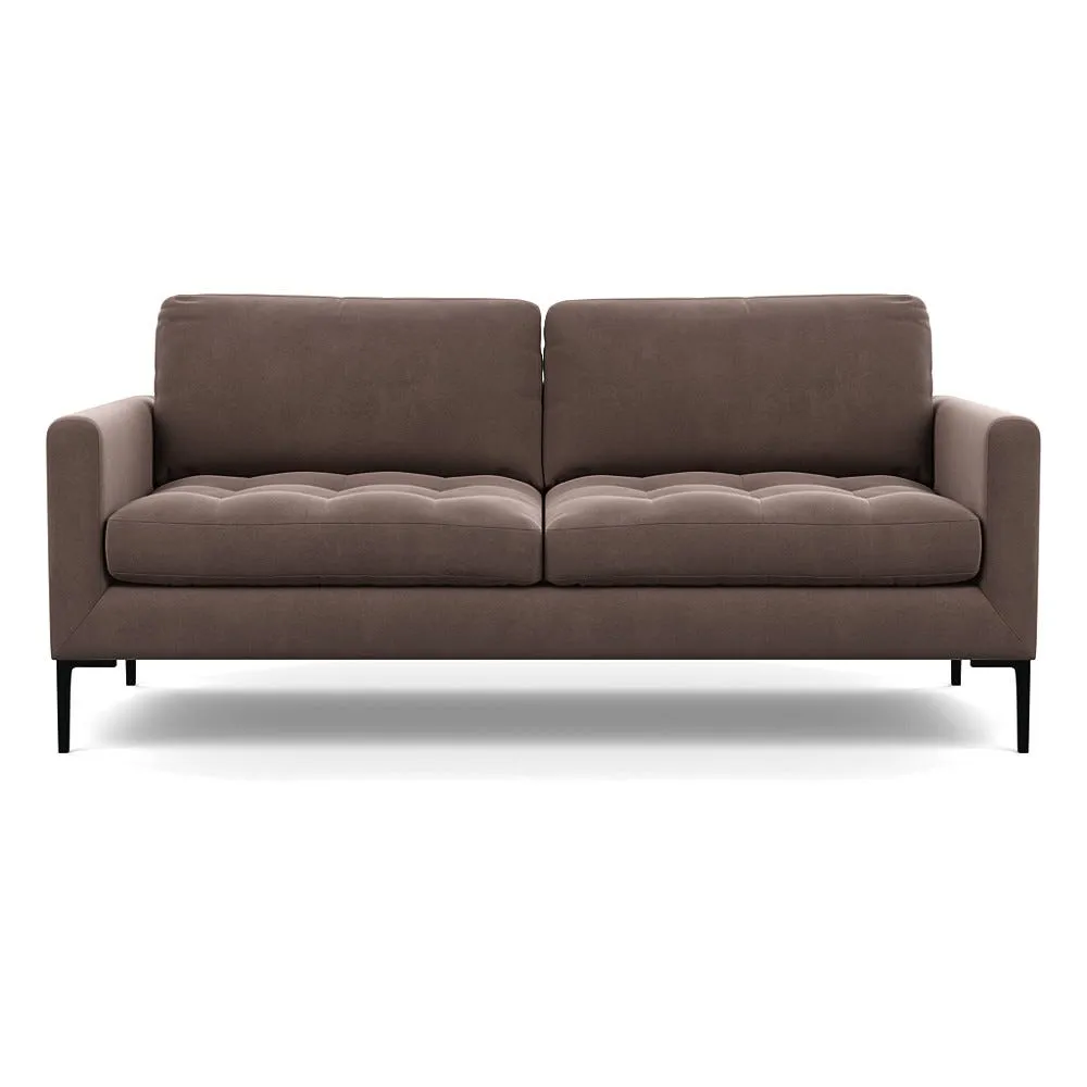 Heal's Eton 3 Seater Sofa Smart Velvet Mouse Black Feet