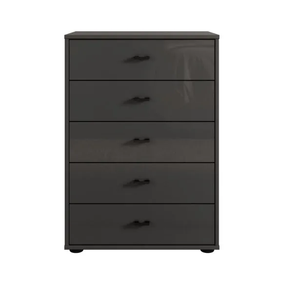 Wiemann Kahla Glass Fronted Small 5 Drawer Chest 2