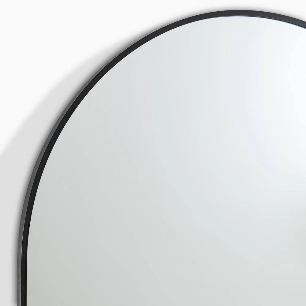FurnitureboxUK Charlie Black Metal Large 110x70cm Ovemantle Arch Mirror 6