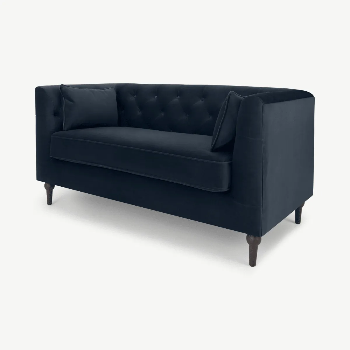 Flynn 2 Seater Sofa, Sapphire Blue Velvet