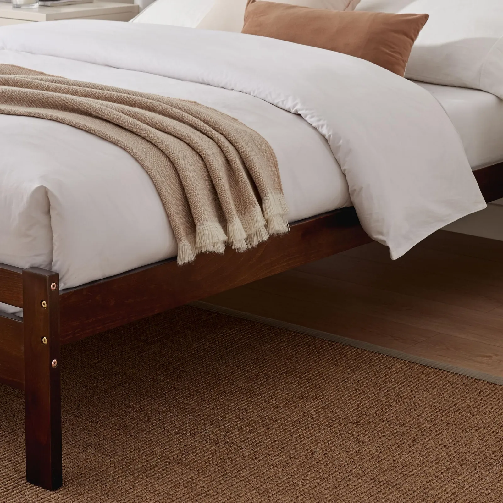 FurnitureboxUK Declan Solid Pine Single Bed Frame in Walnut 4