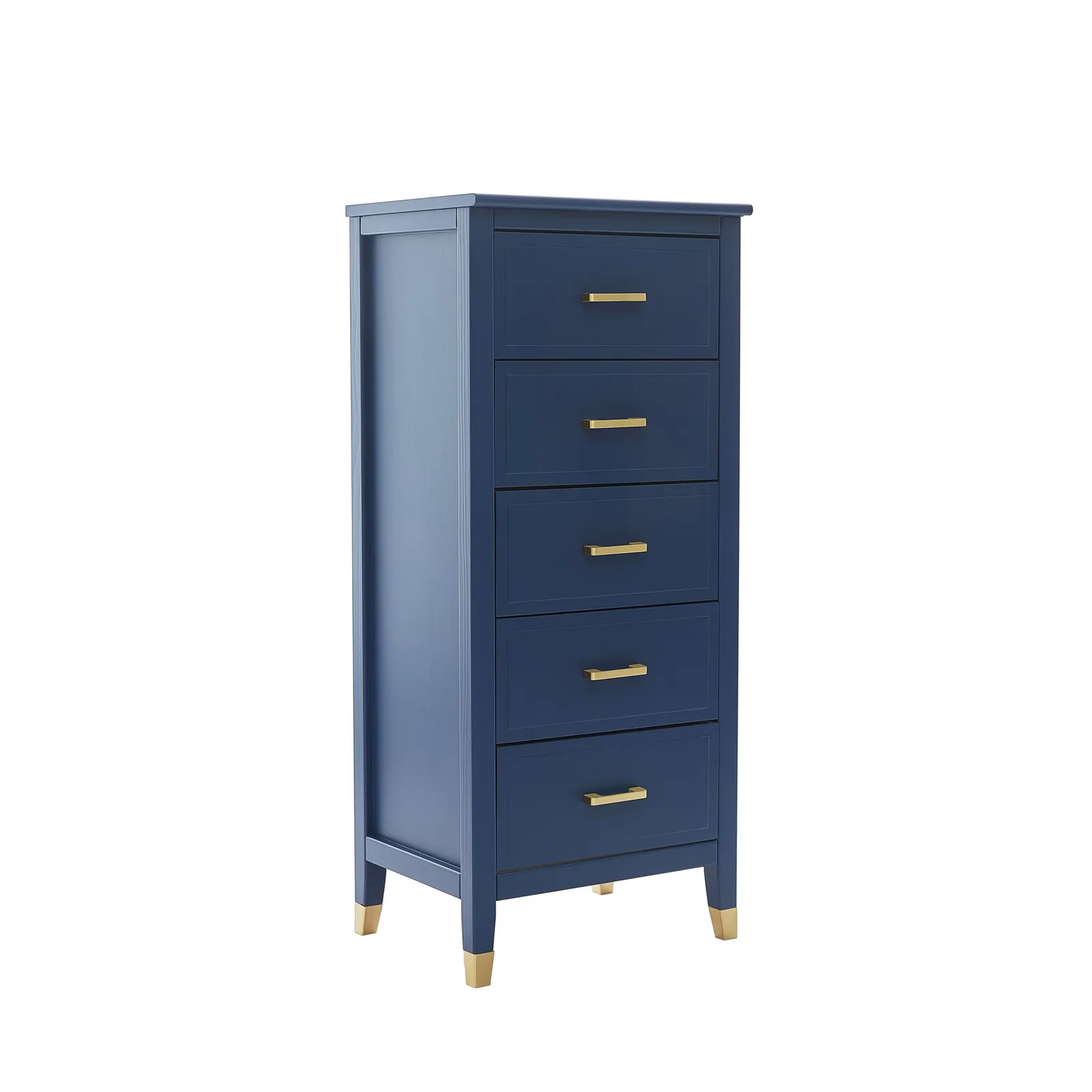 Cabinet Bits Palazzi 5 Drawer Narrow Chest of Drawers in Navy