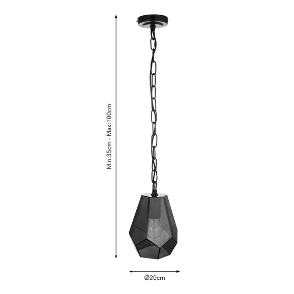 Hartnell Art Deco Adjustable Outdoor Pendant Light 6