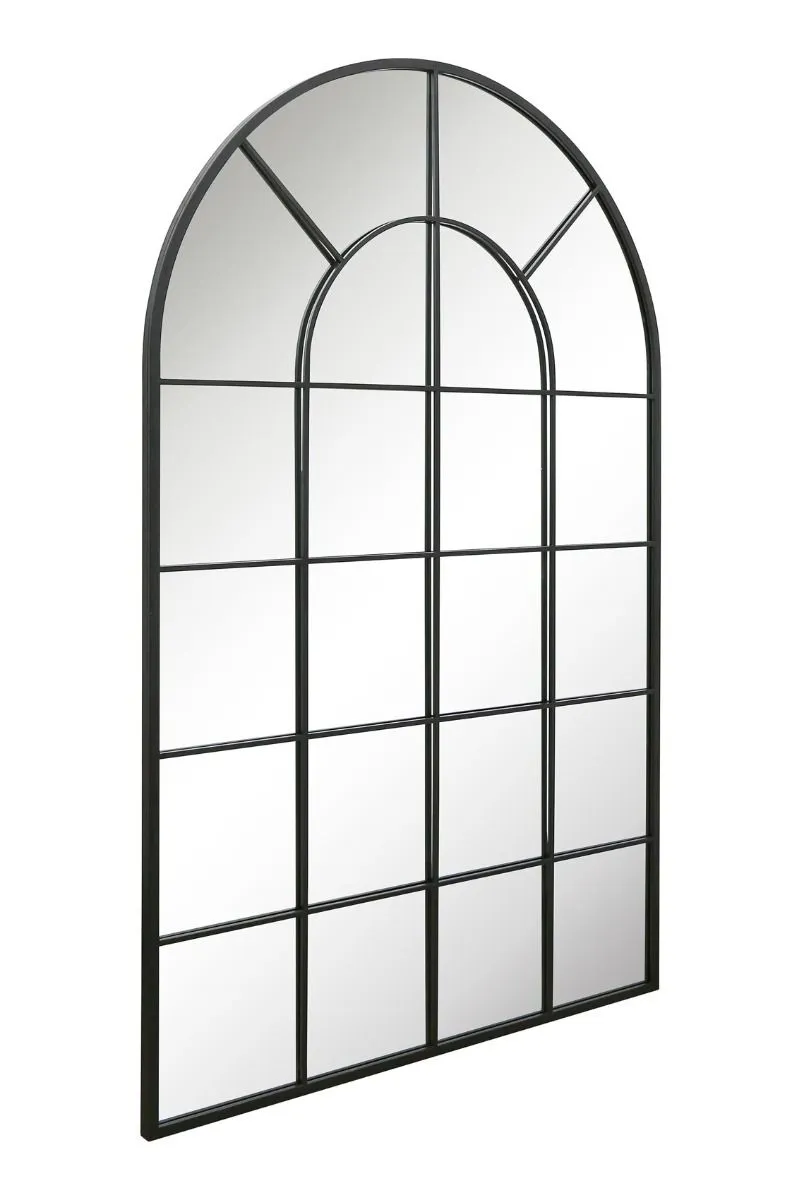 MirrorOutlet Black Framed Arched Window Garden Mirror 75" X 47" 190 x 120CM 5