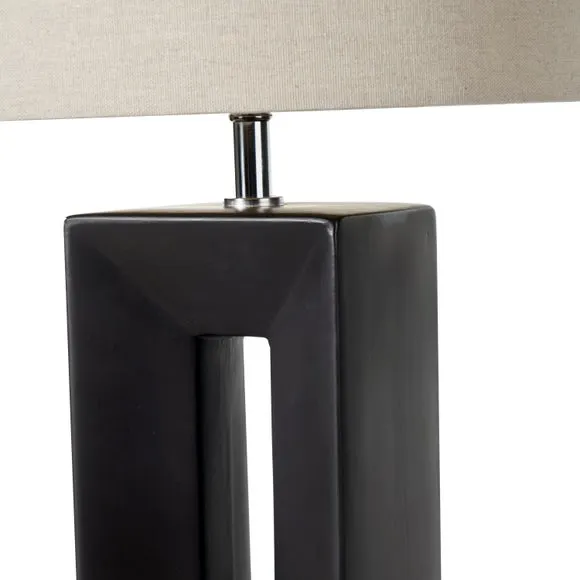 Block Tall Black Ceramic Table Lamp 6