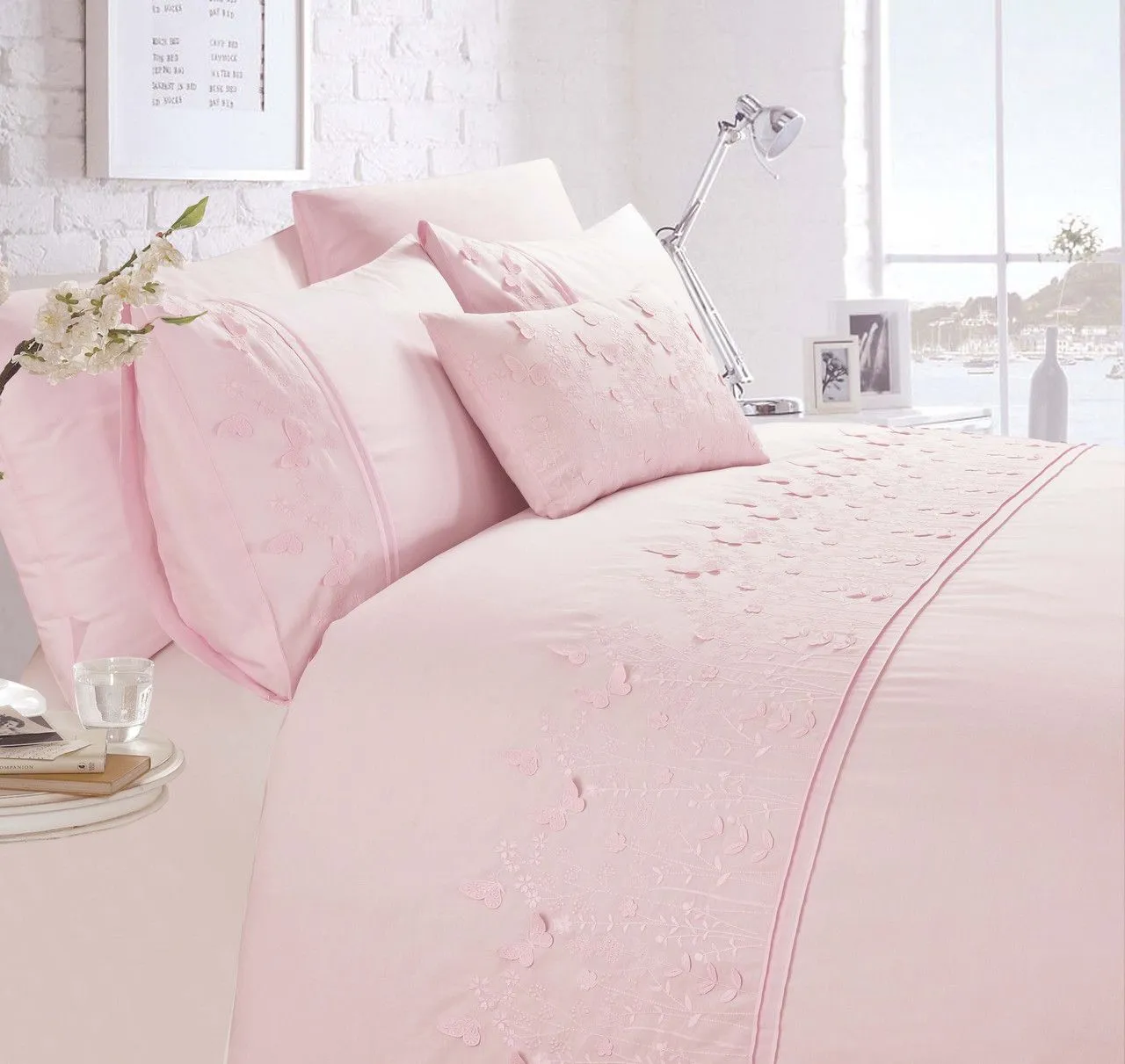 Rapport Home Papillon Boudoir Filled Cushion (50x30 cm) in Dusty Pink