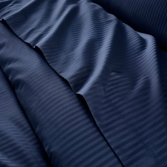 Hotel Cotton Stripe 400 Thread Count Flat Sheet 1