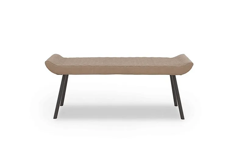 Ion Faux NC Leather Low Dining Bench - Light Brown