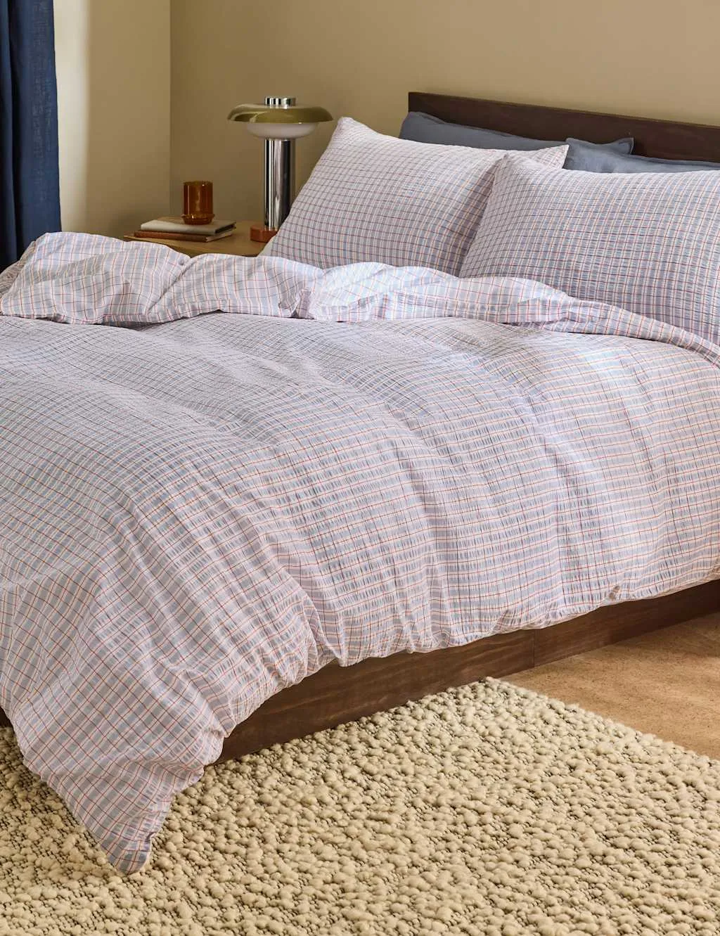 MADE Pure Cotton Felix Seersucker Bedding Set Lilac