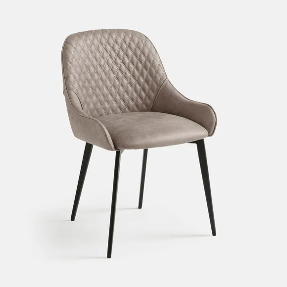 Hudson Set of 4 Grey Dining Chairs, Faux Leather 5