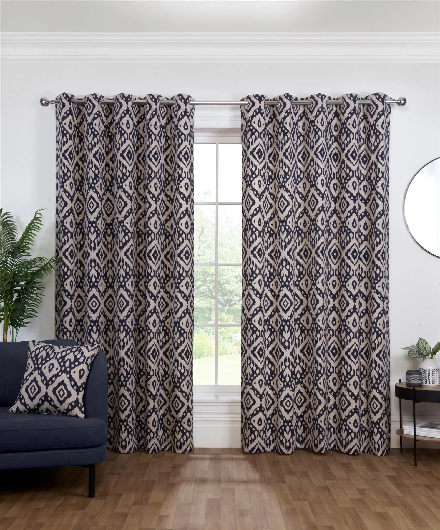 Sundour Marrakech Eyelet Curtains in Blue 1