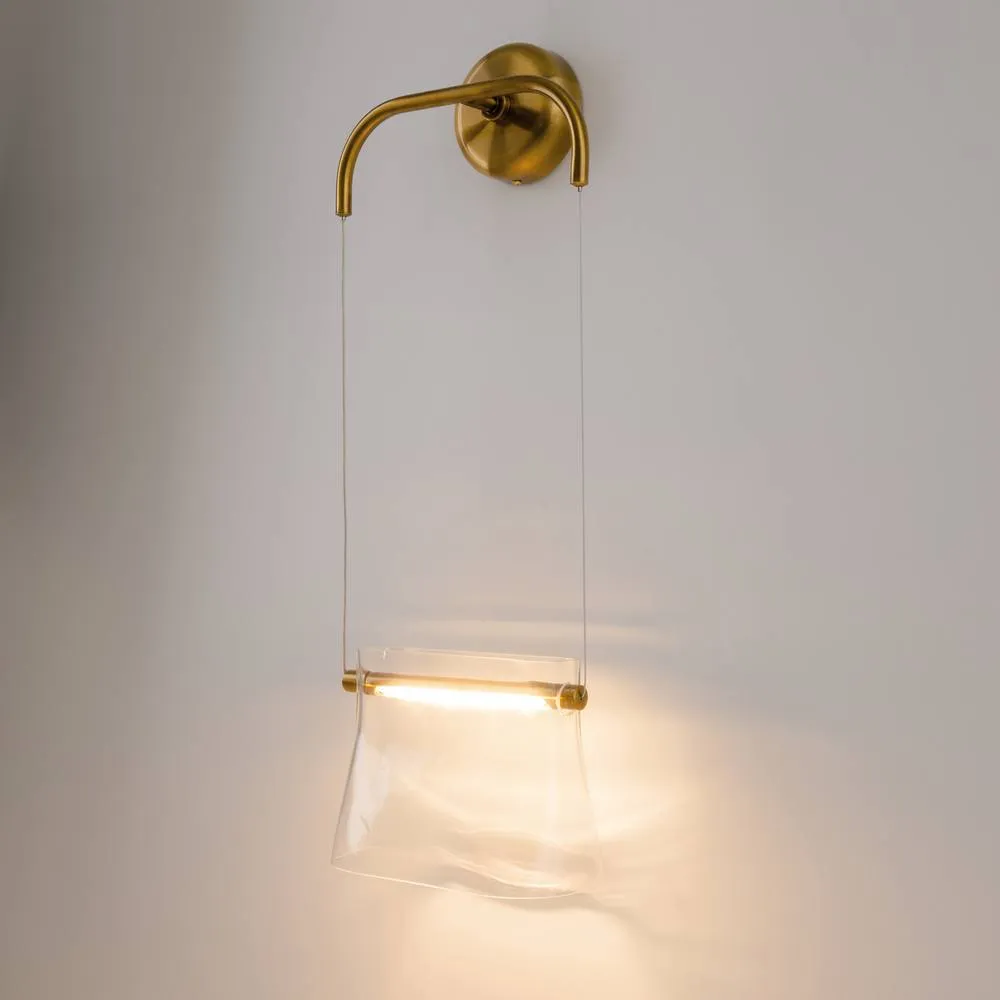 Netlighting Cabaret Hanging Modern Wall Lamp Brass 3000K 850lm Glass Shade in Gold 2