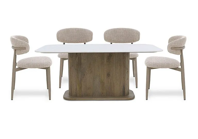 Aimar Rectangular Dining Table and 4 Open Back Chairs