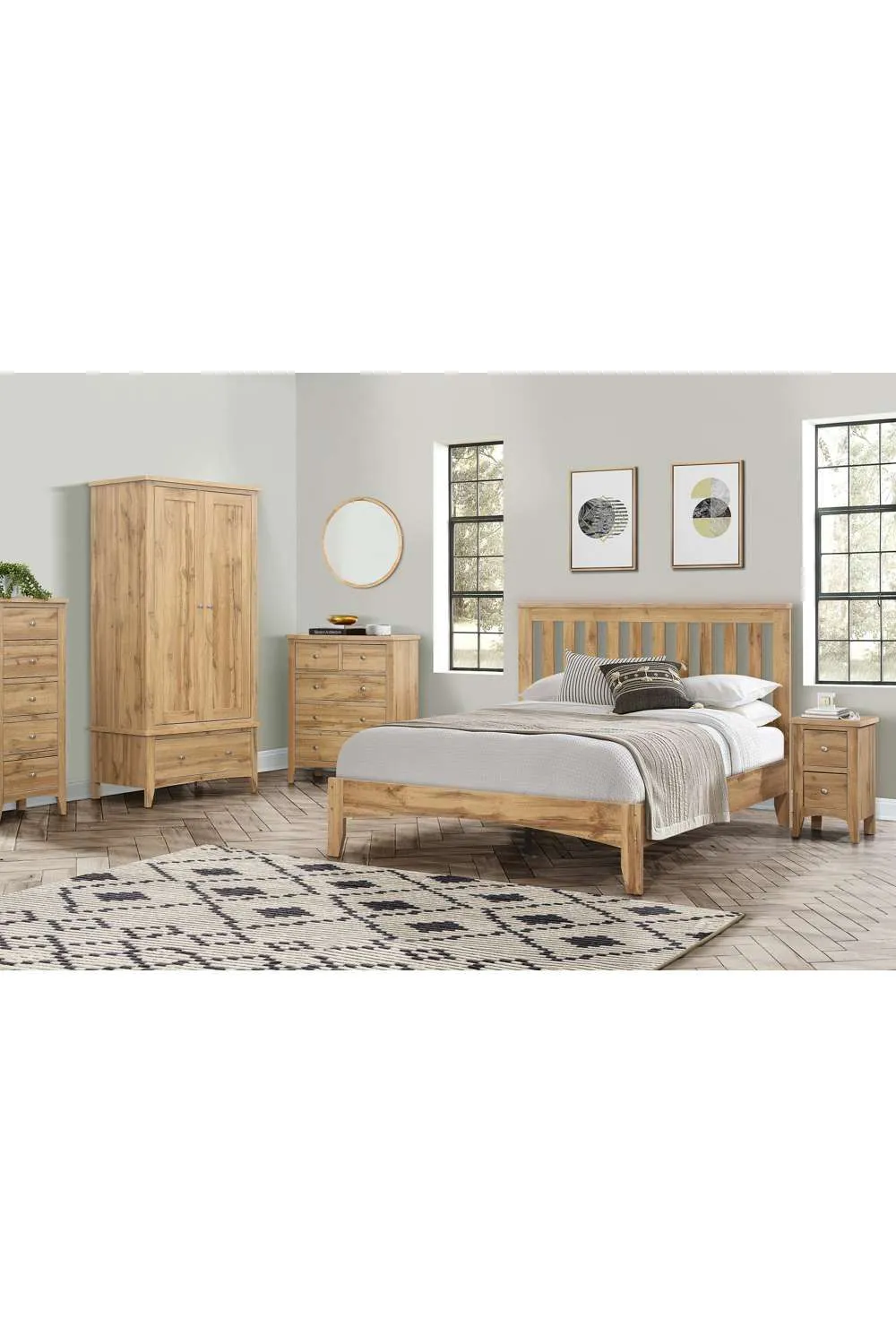 Birlea Hampstead 5 Drawer Tall Chest Oak in Light Oak 2