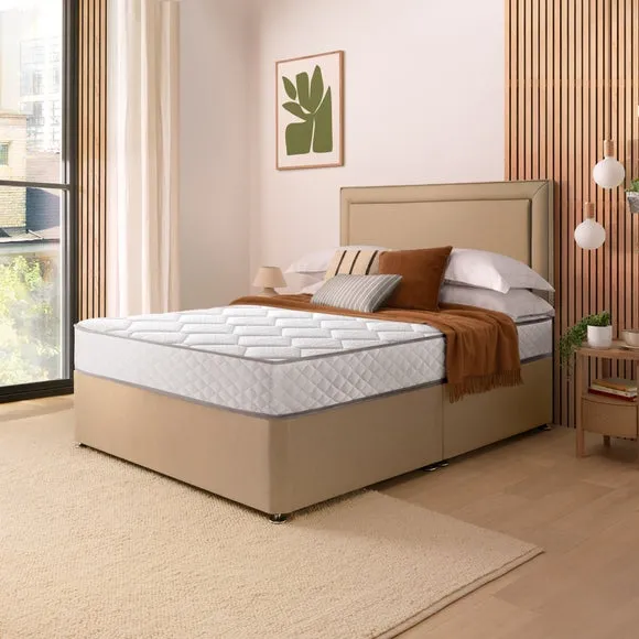 Silentnight Divan Set with Malvern Headboard and 800 Pocket Spring Memory Foam Mattress 1