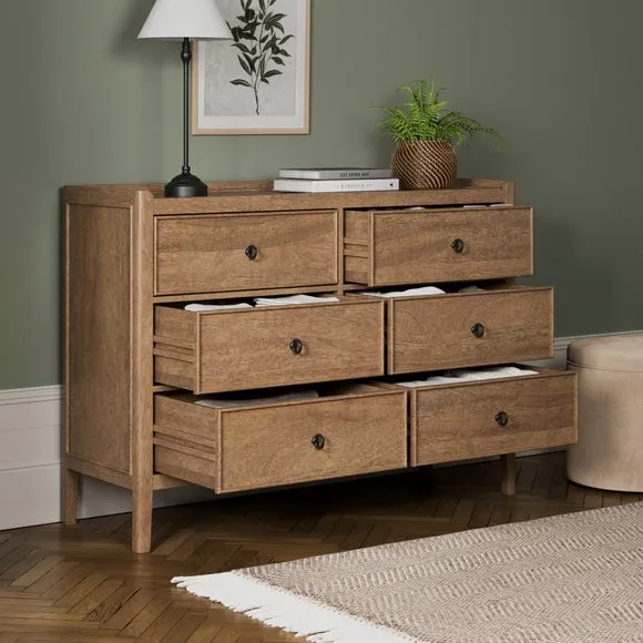 Portland 6 Drawer Chest, Mango Wood 2