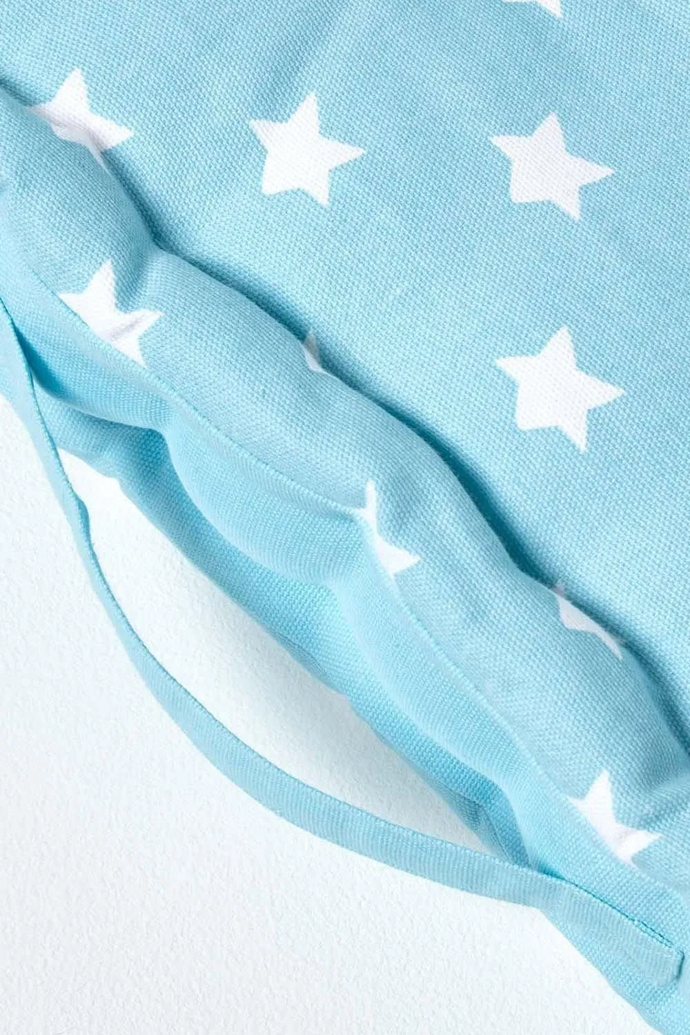 Homescapes Cotton Stars Floor Cushion in Blue 4