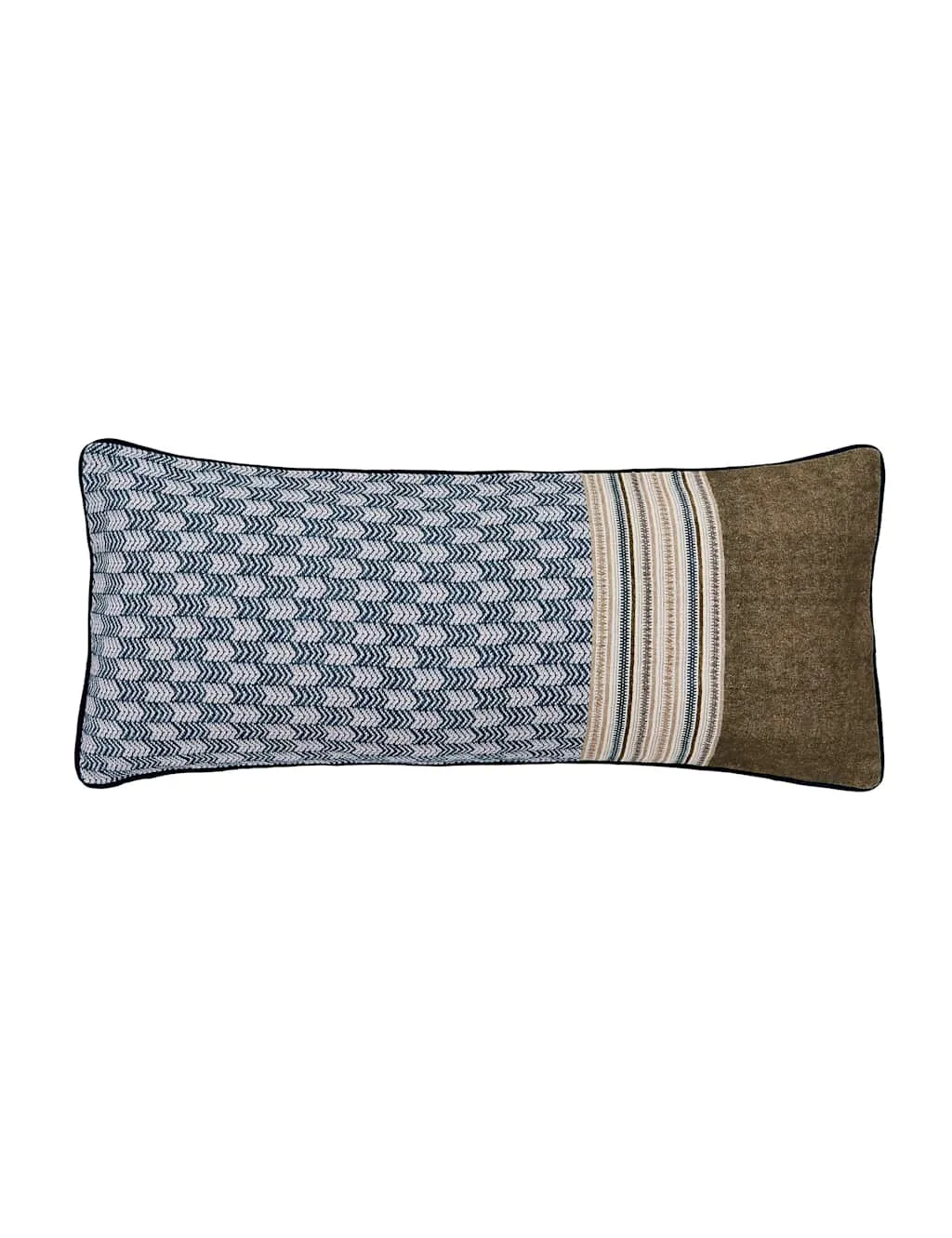 Bedeck of Belfast Avero Tile Print Rectangle Cushion Blue Mix