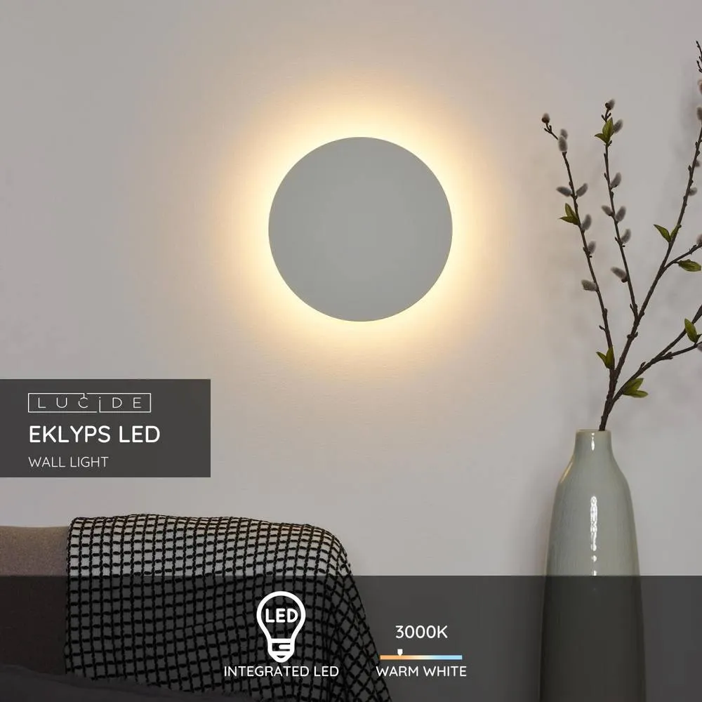 Netlighting Eklyps Led Modern Wall Light Ø 25cm LED 1x8W 3000K White 2