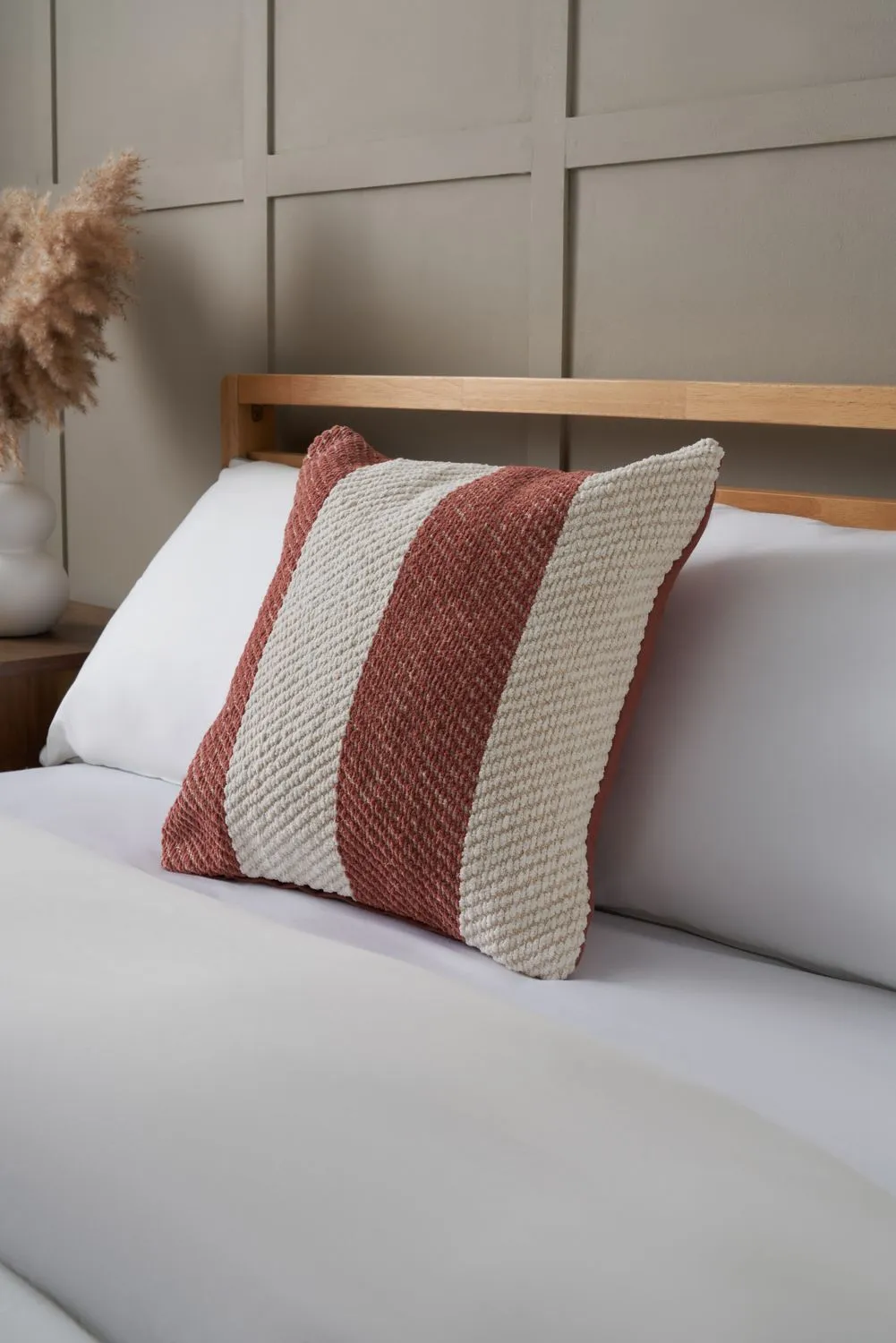 BHS Herringbone Cushion in Terracotta