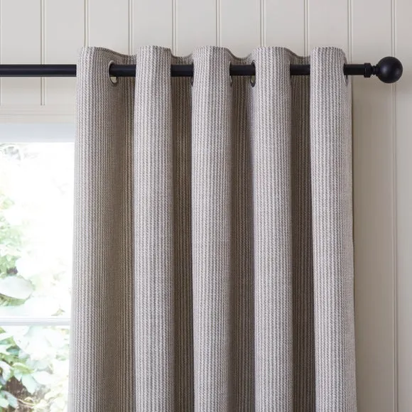 Walker Tonal Stripe Eyelet Curtains 1
