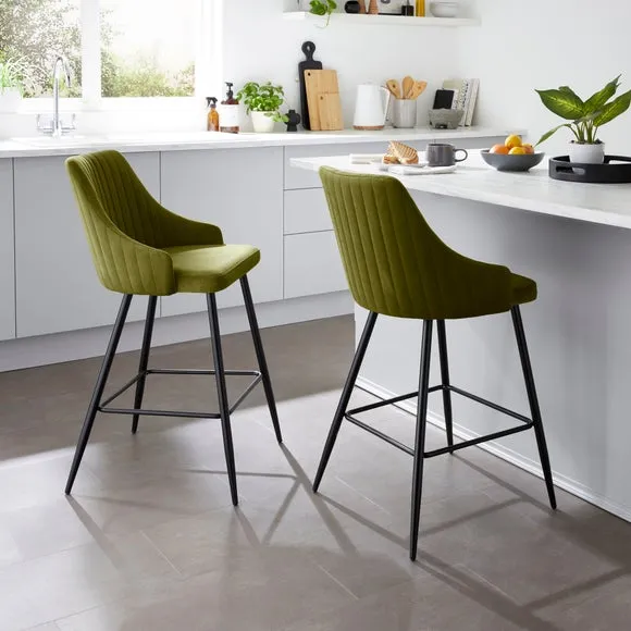 Shea Counter Height Barstool, Velvet 2