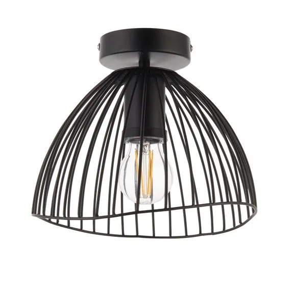 Elements Jaula Outdoor Flush Porch Ceiling Light 6