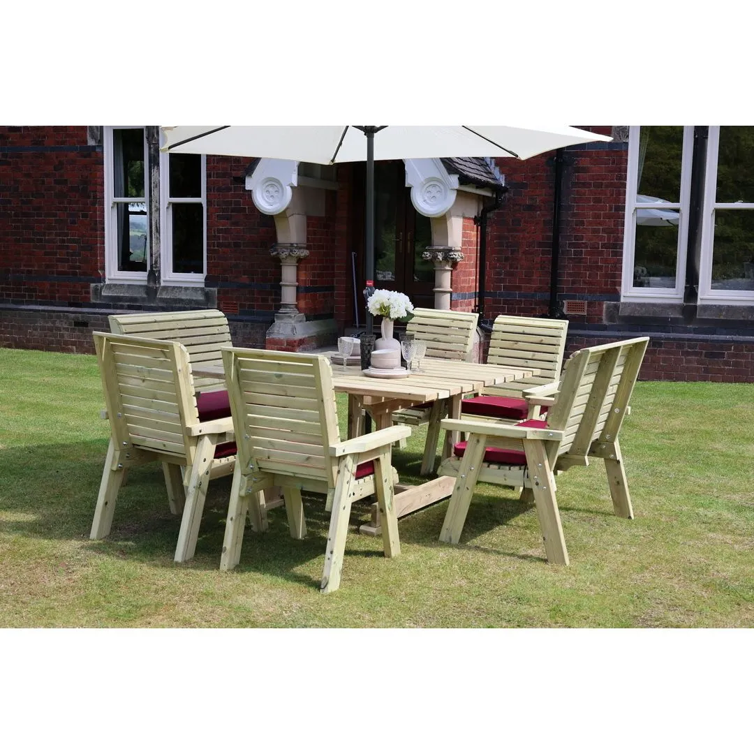 Churnet Valley Garden Furniture Ltd Ergo 8 Seat Dining Set - Min. Assembly Required - Set of Cushions Inc in Brown