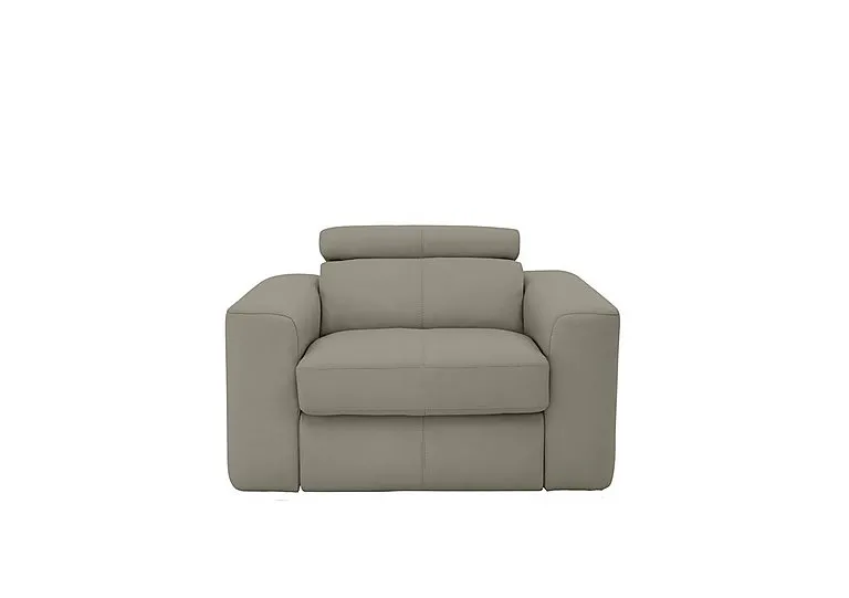 Infinity Leather Armchair - Silver Grey