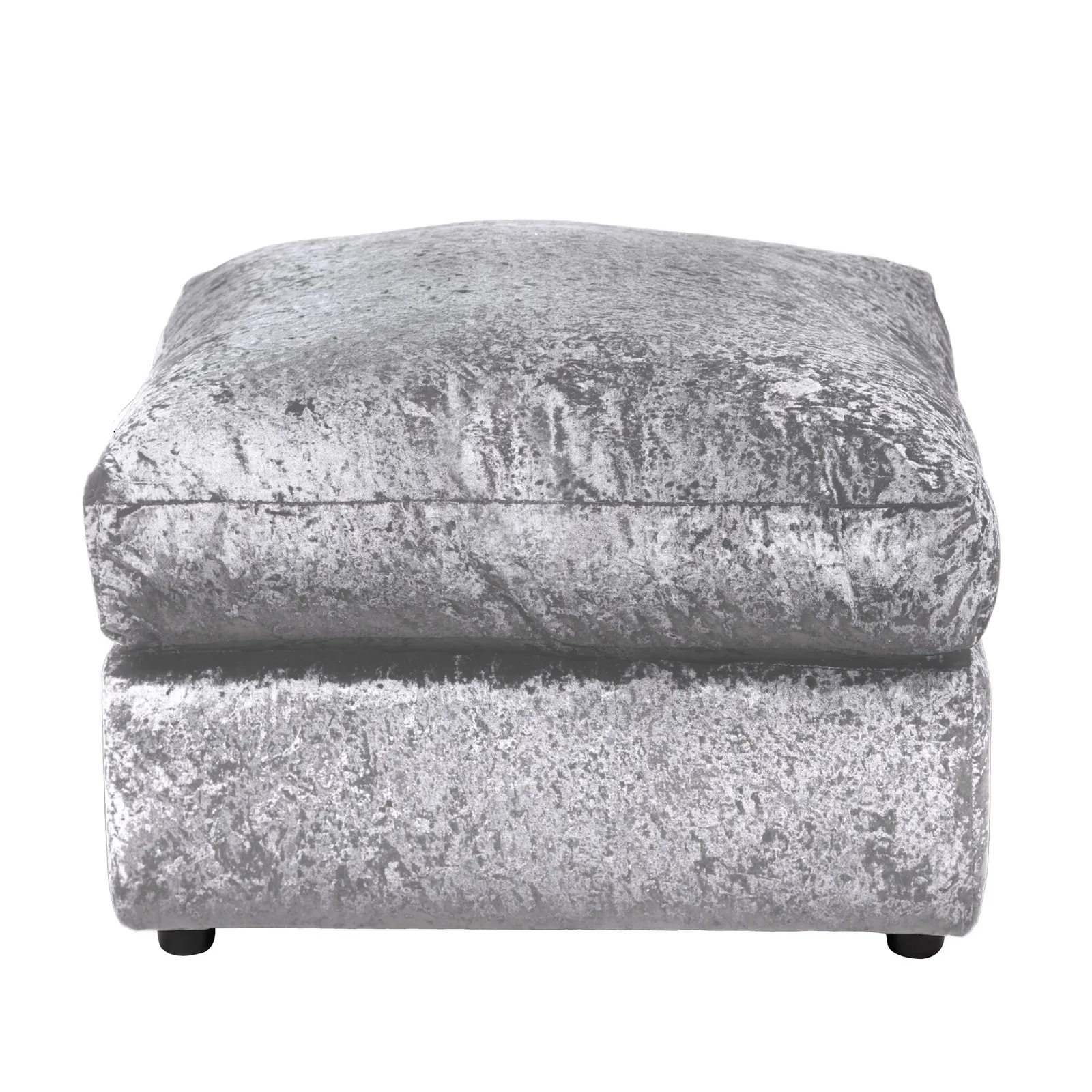Blake Crushed Velvet Footstool Silver