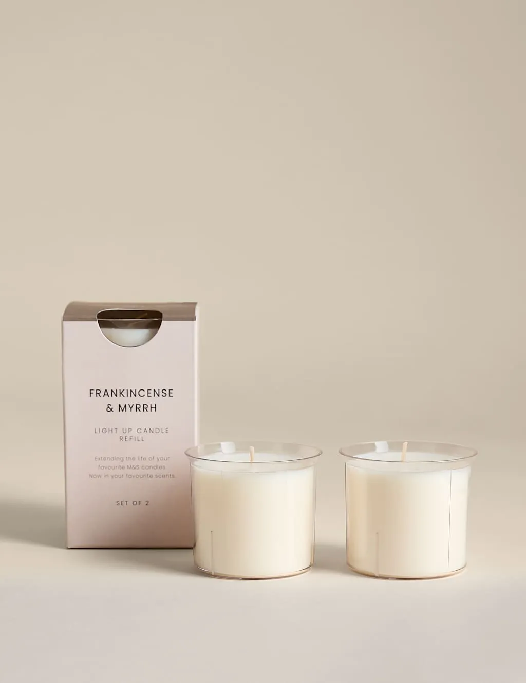 M&S Set of 2 Frankincense & Myrrh Candle Refills White Mix