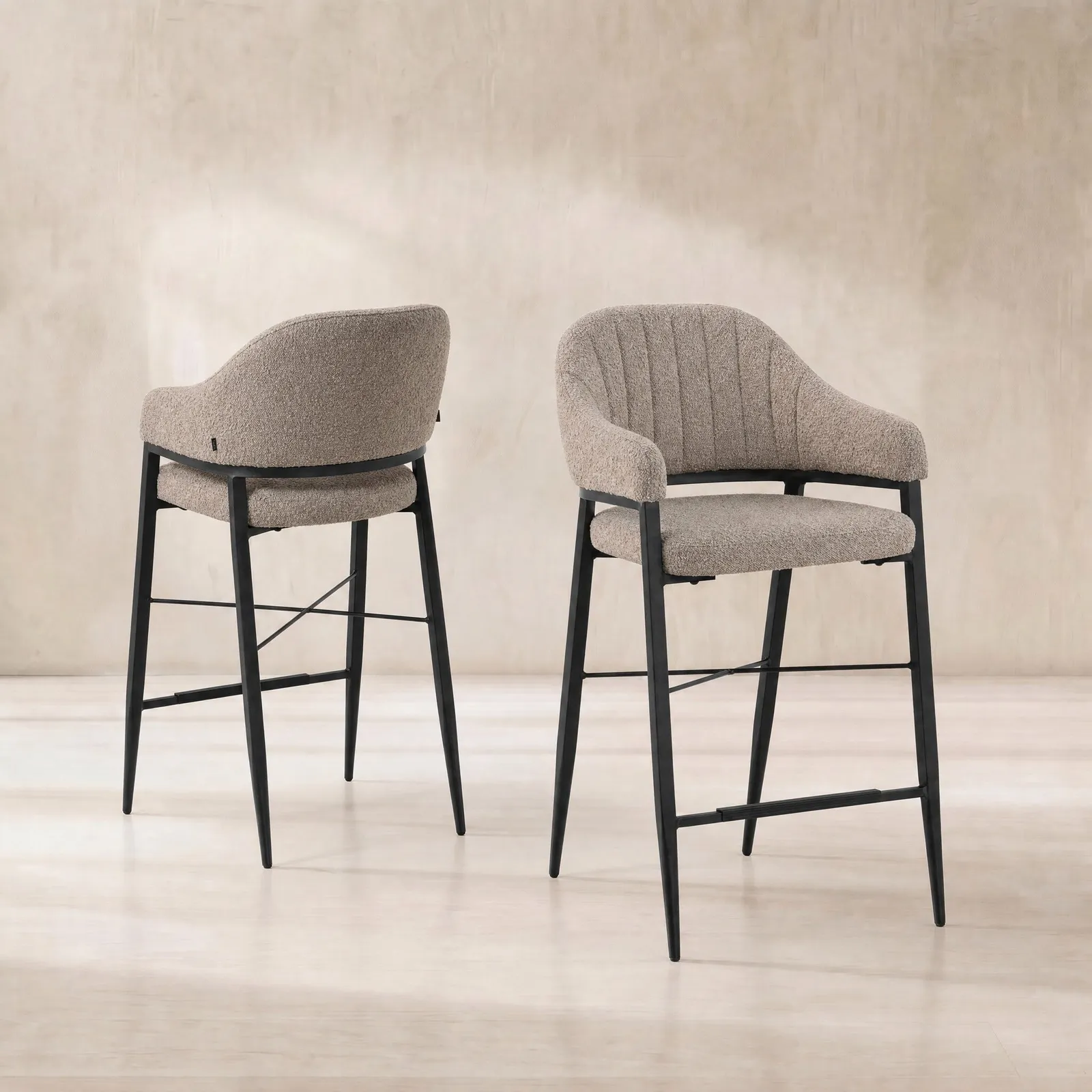 Hinoki Bar Stool, Neutral Fabric | Barker & Stonehouse