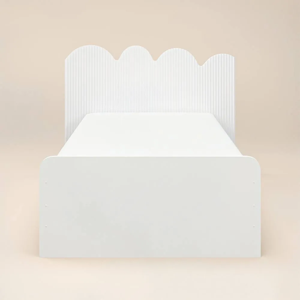Flair Calista Ribbed Cloud Headboard Single Bed in White 5