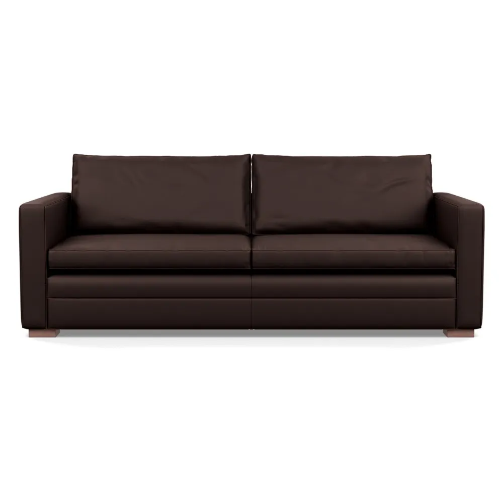 Heal's Palermo 4 Seater Sofa Leather Grain Chocolate 066 Walnut Feet 1