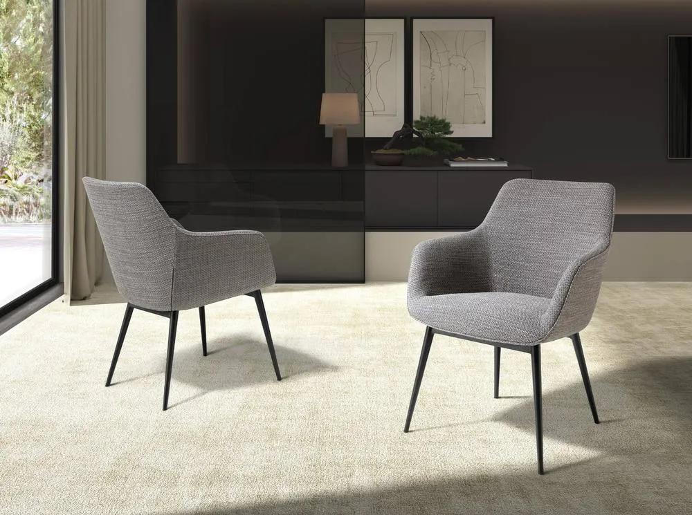 Angel Cerda Grey Fabric Dining Chair 3