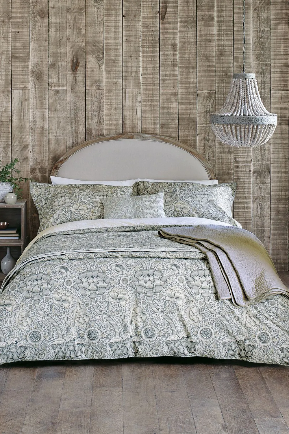 Morris & Co 'Wandle' Cotton Duvet Cover Set in Grey