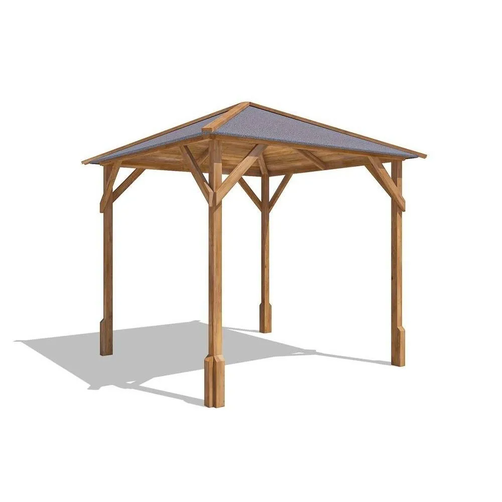 Dunster House Wooden Gazebo 2x2m Heavy Duty Pressure Treated Superfelt Utopia 200 in Brown