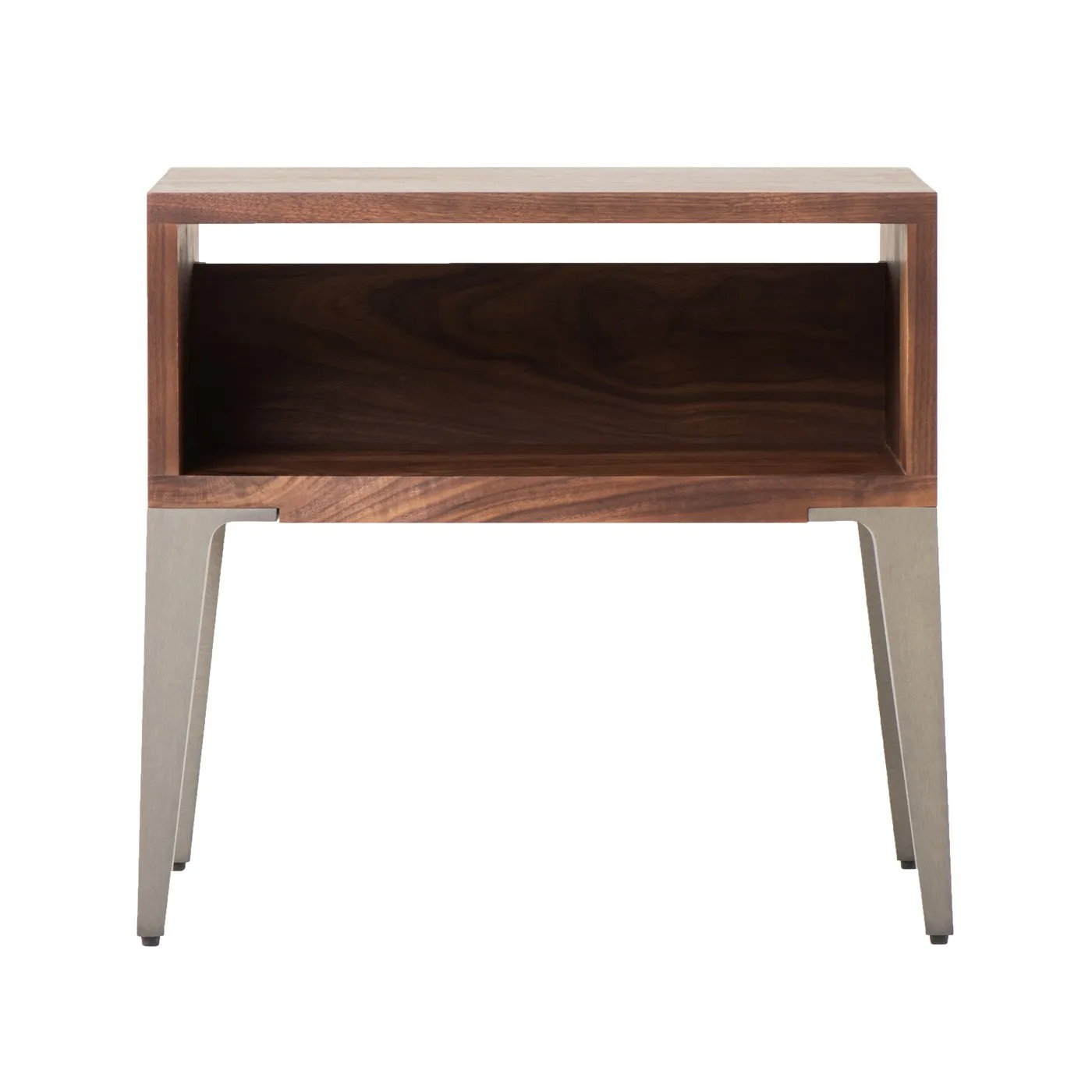 De La Espada Bretton Bedside Table Walnut Taupe Legs