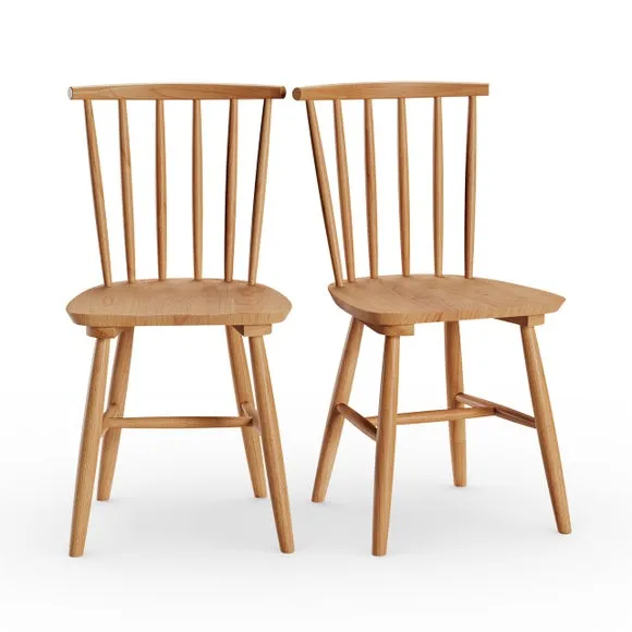 Harvey Set of 2 Dining Chairs, Beech Wood 6