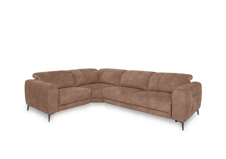Ezra Fabric Power Recliner Left Hand Facing Corner Sofa with Power Headrest - Dexter Sand