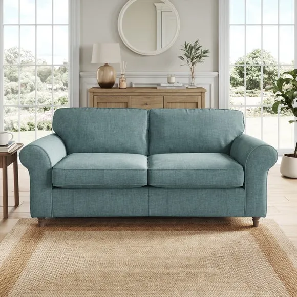Flori Tonal Plush Chenille 3 Seater Sofa 1